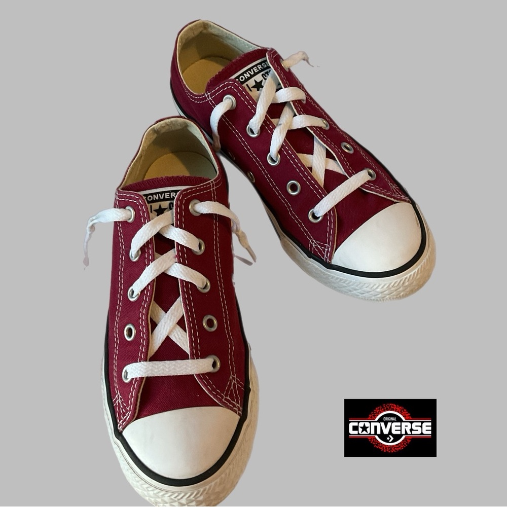 Converse All Star Sz 3 Youth Burgundy Red